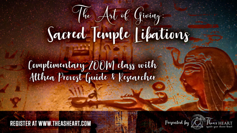 The Art of Giving course image featuring ancient temple imagery, representing sacred libation teachings in Courses by Althea Provost.