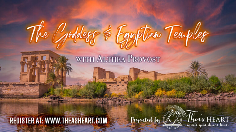 The Goddess & Egyptian Temples course by Althea Provost, based on her Starseed Egypt Adventure. Course image features the Temple of Isis at Philae, Egypt.