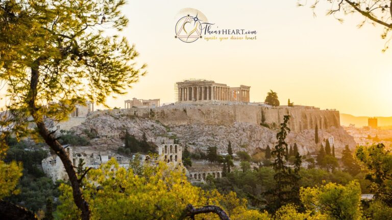 Athens, In Review — Althea Provost, Starseed Greece Adventure. Sunset over the Acropolis with golden light on the Parthenon, capturing the atmosphere of the day.