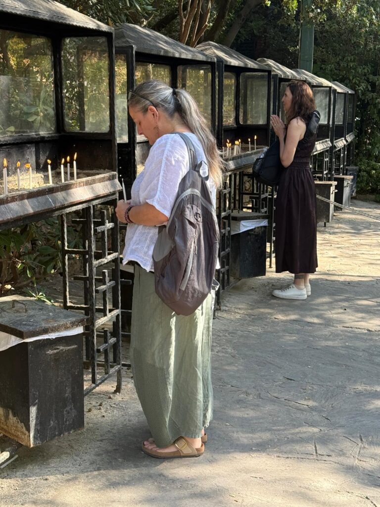 Starseed Türkiye Adventure 2026, Starseeds offering prayers and lighting candles at the devotional candle area near Mary's House in Ephesus.
